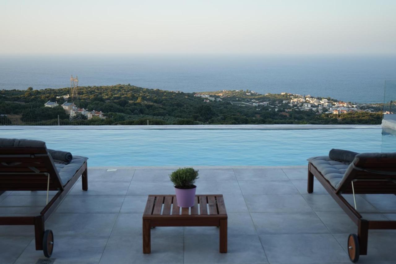 Eva Villas West With Infinity Pool & And Panoramic Sea View Gerani Chanion Exterior foto